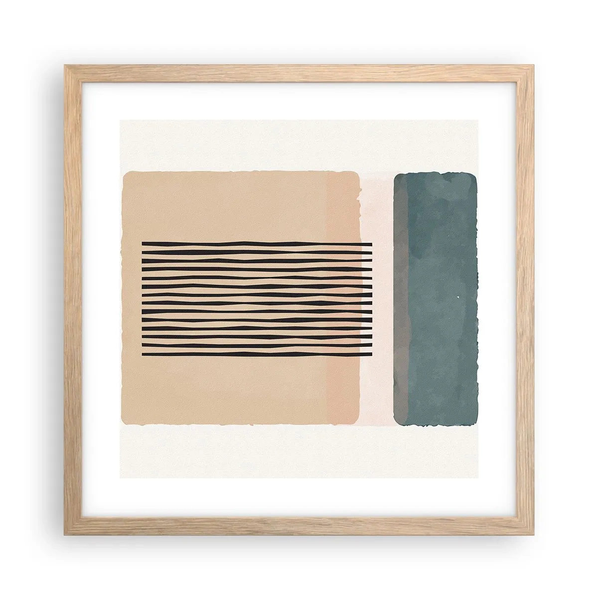 Poszter világos tölgy keretben - Minden rendben - 40x40 cm