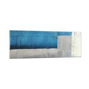 Üveg kép - Szürke és kék költői kompozíció - 90x30 cm