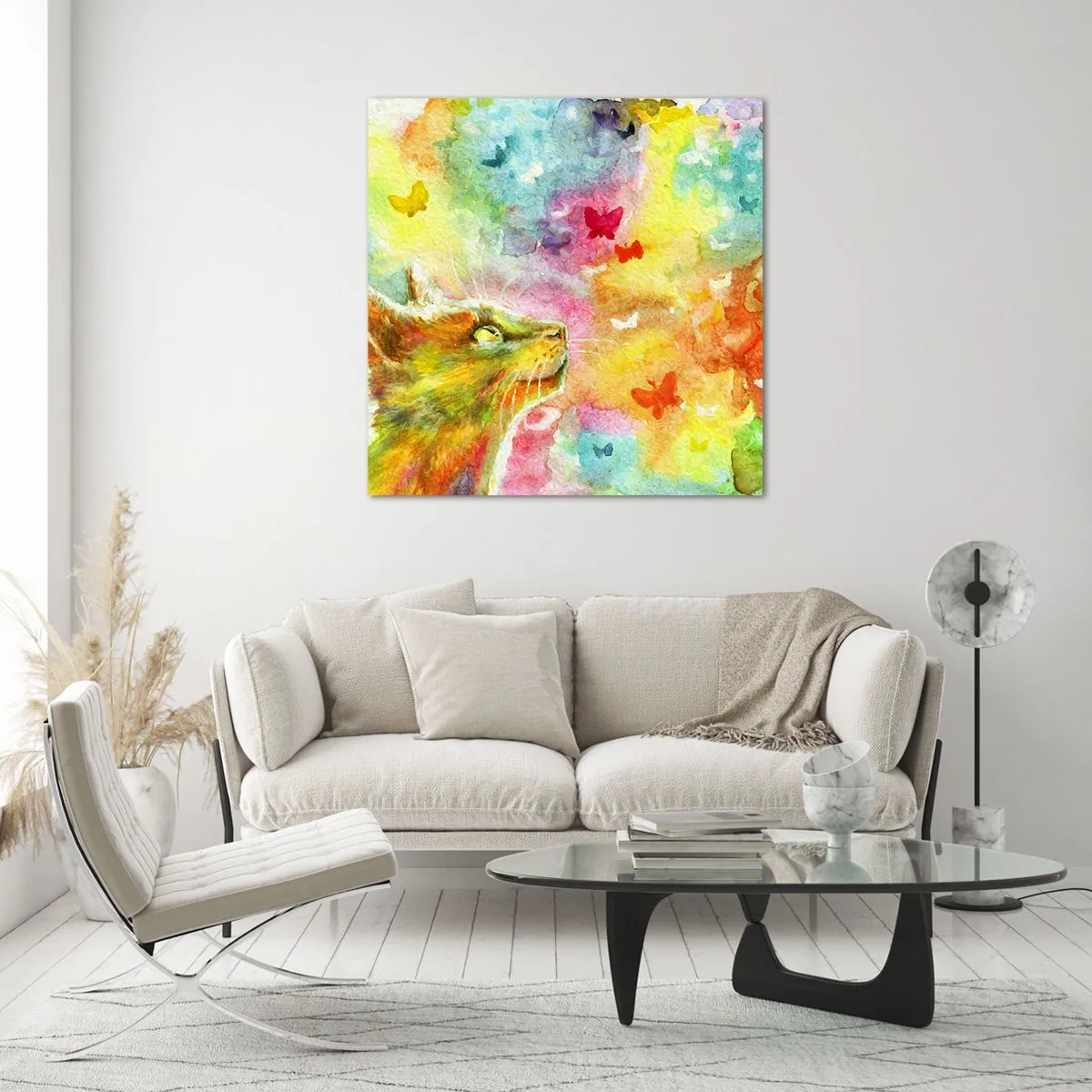 Üveg kép - Baju-baju a macskaparadicsomban - 30x30 cm