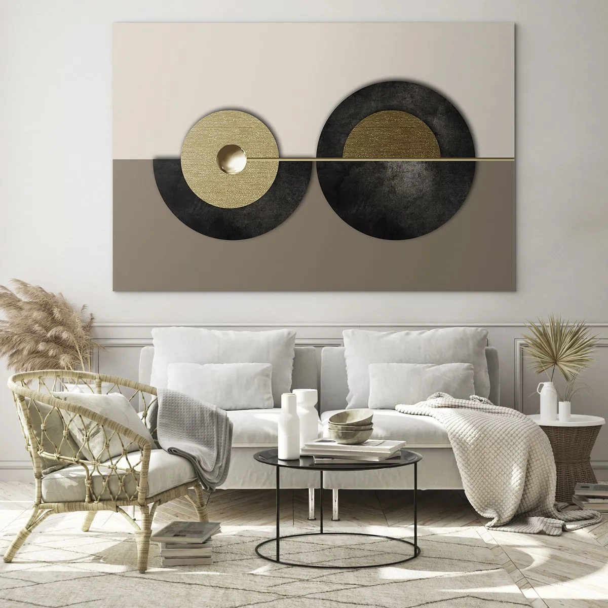 Üveg kép - Variációk egy kör körül - 100x70 cm