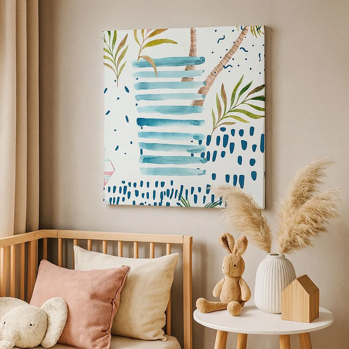 Vászonkép - Nyaralás pálmafák alatt - 30x30 cm