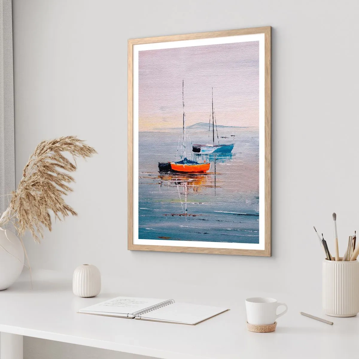 Poszter világos tölgy keretben - Jól megérdemelt pihenés - 40x50 cm