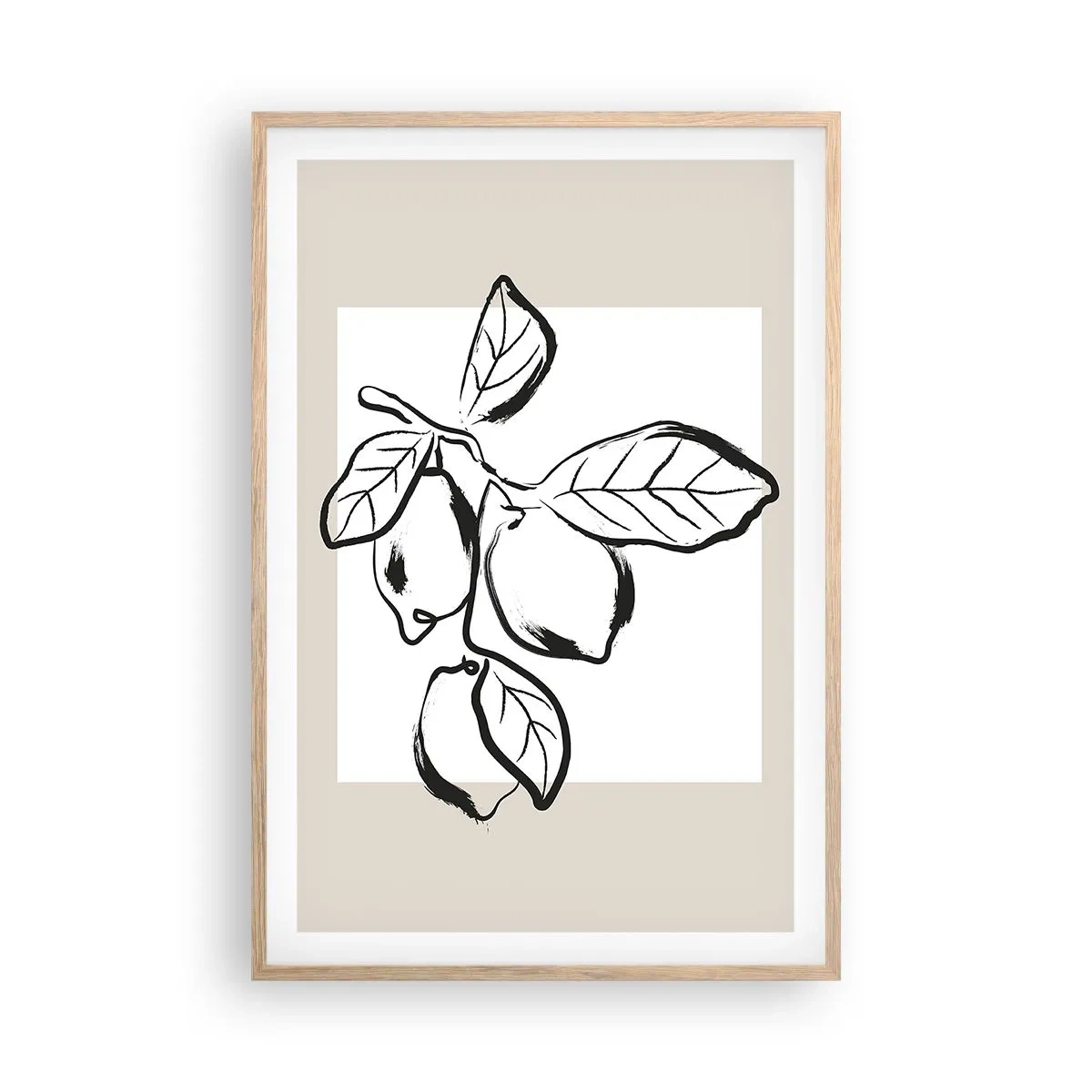 Poszter világos tölgy keretben - Ahol a citrom érik... - 61x91 cm