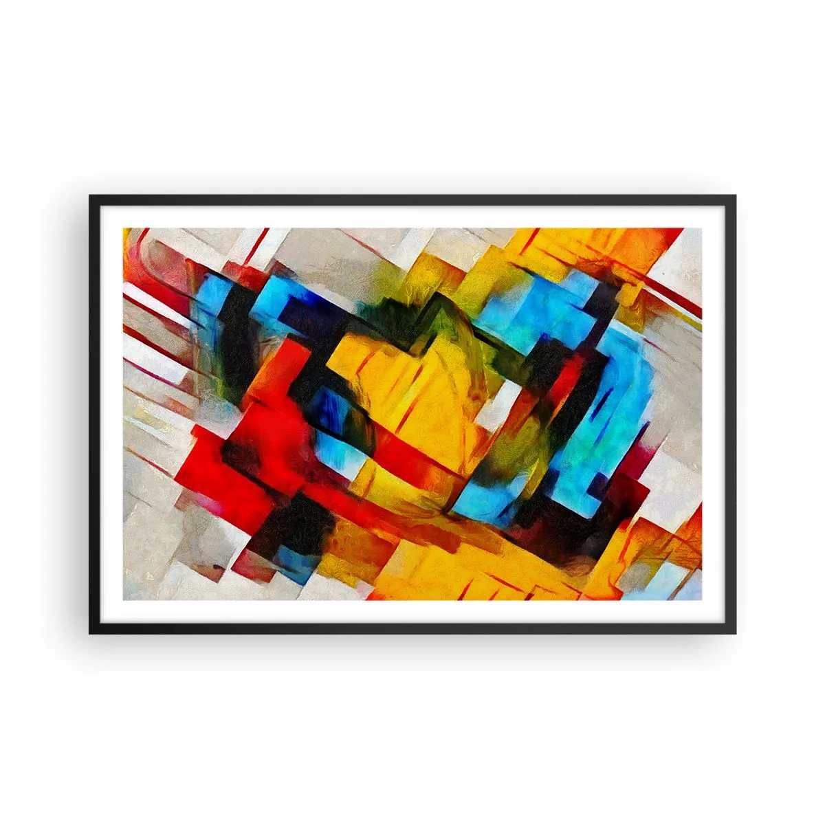 Poszter fehér keretben - Többszínű réteges - 91x61 cm