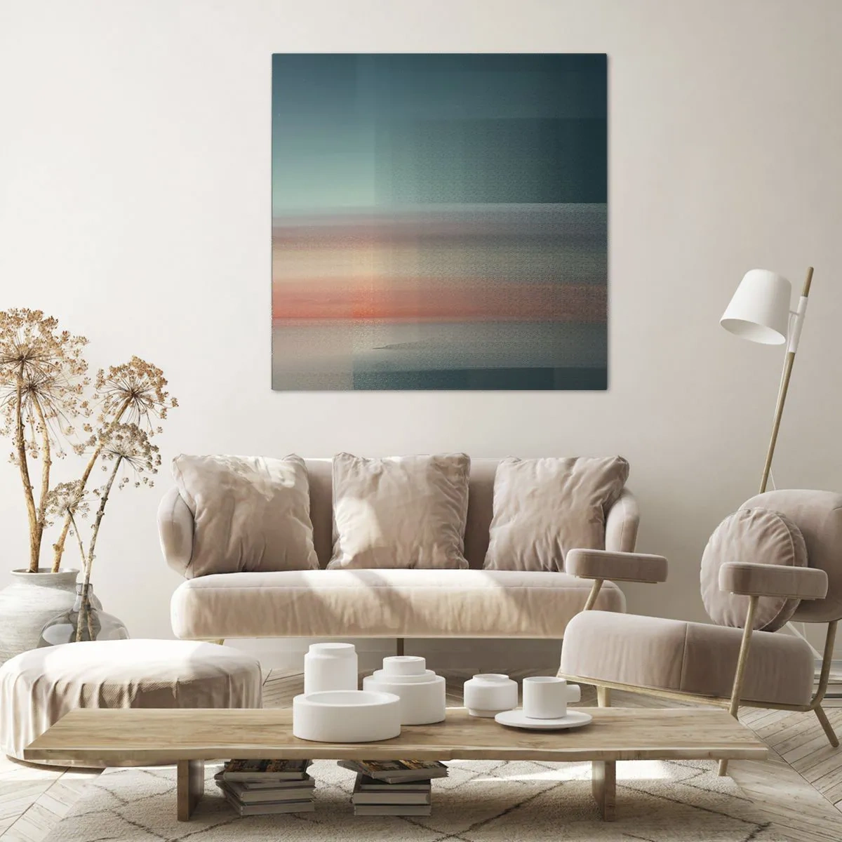 Vászonkép - Absztrakt: fényhullámok - 60x60 cm