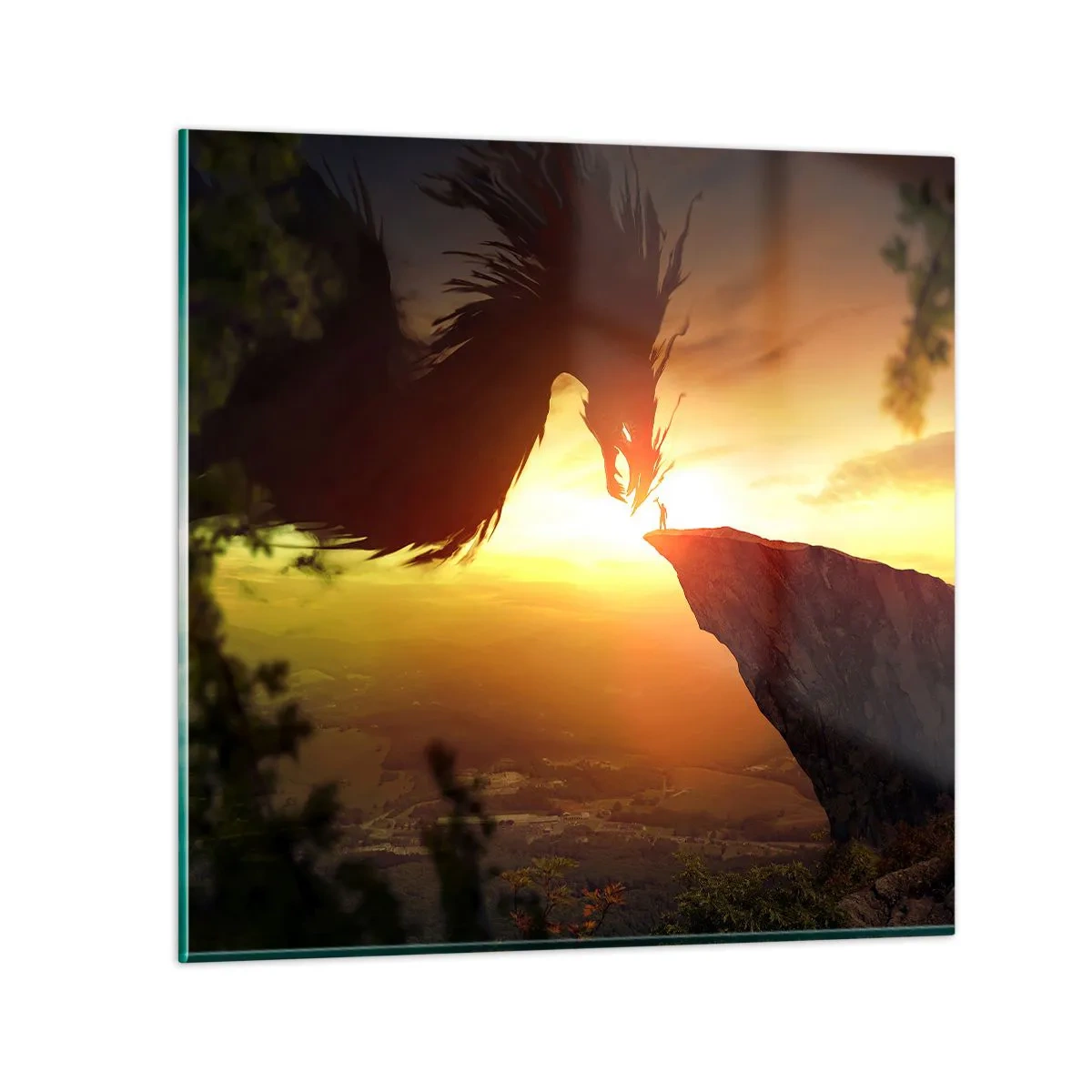 Üveg kép - Sárkányölő - 60x60 cm