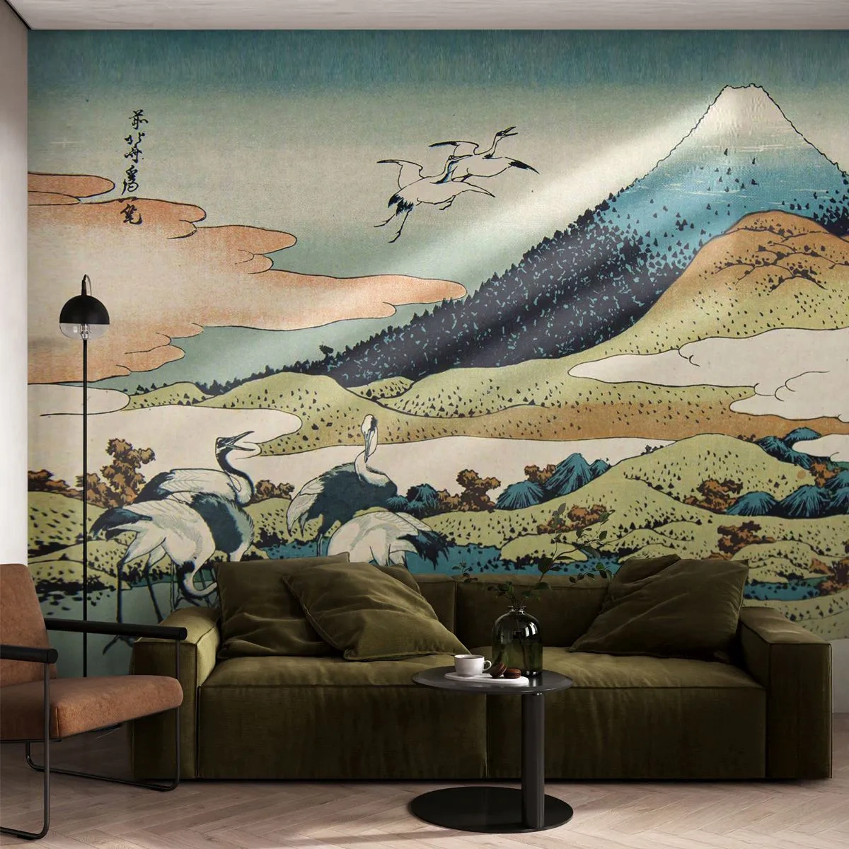 Fotótapéta Premium Canvas - Japán lélekben - Gólya, Madár, Tájkép - 250x175 cm