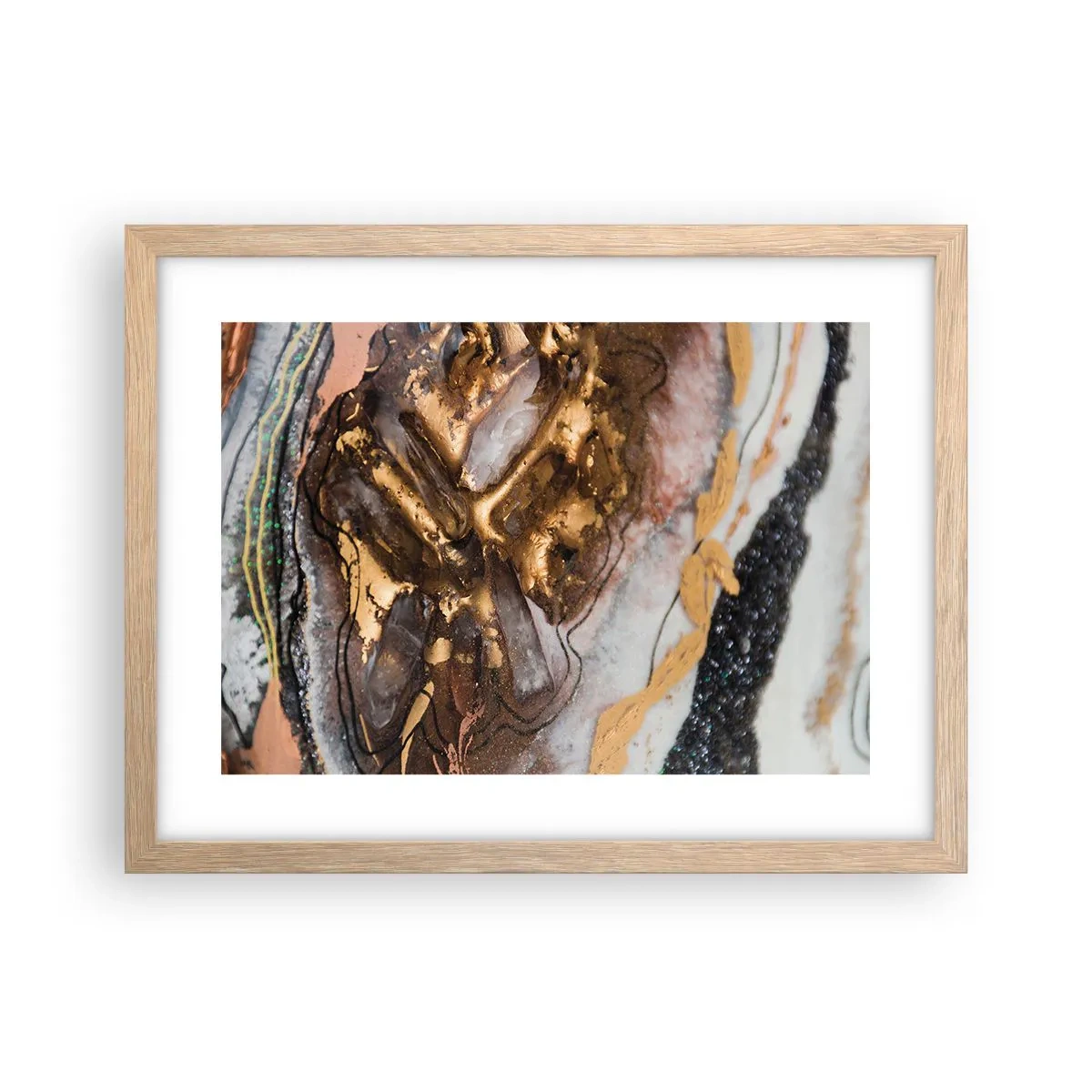 Poszter világos tölgy keretben - A föld eleme - 40x30 cm