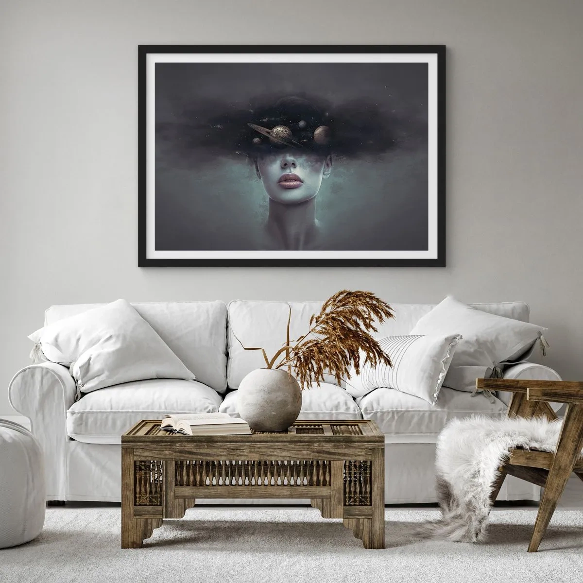Poszter fehér keretben - És a bolygók megvadulnak... - 70x50 cm