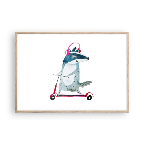 Poszter világos tölgy keretben - Borzas örömök - 100x70 cm