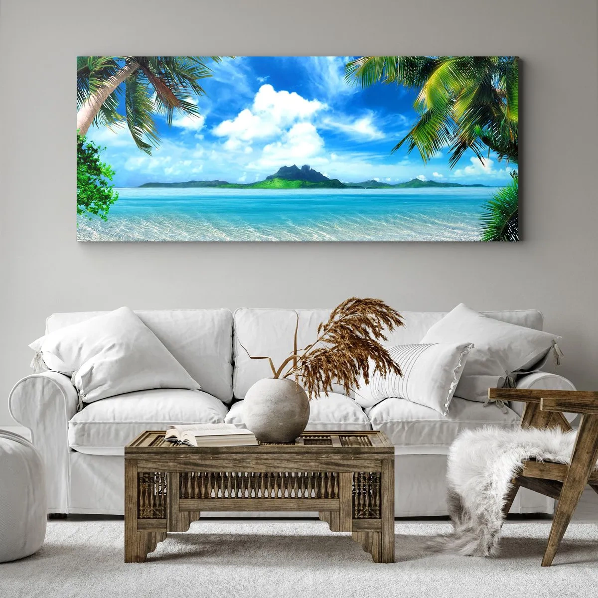 Vászonkép - A trópusi azúrkék - 120x50 cm