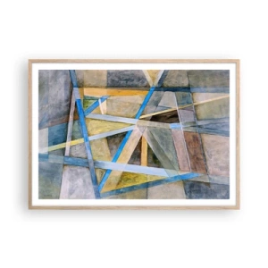 Poszter világos tölgy keretben - Egyenesen vagy átlósan? - 100x70 cm