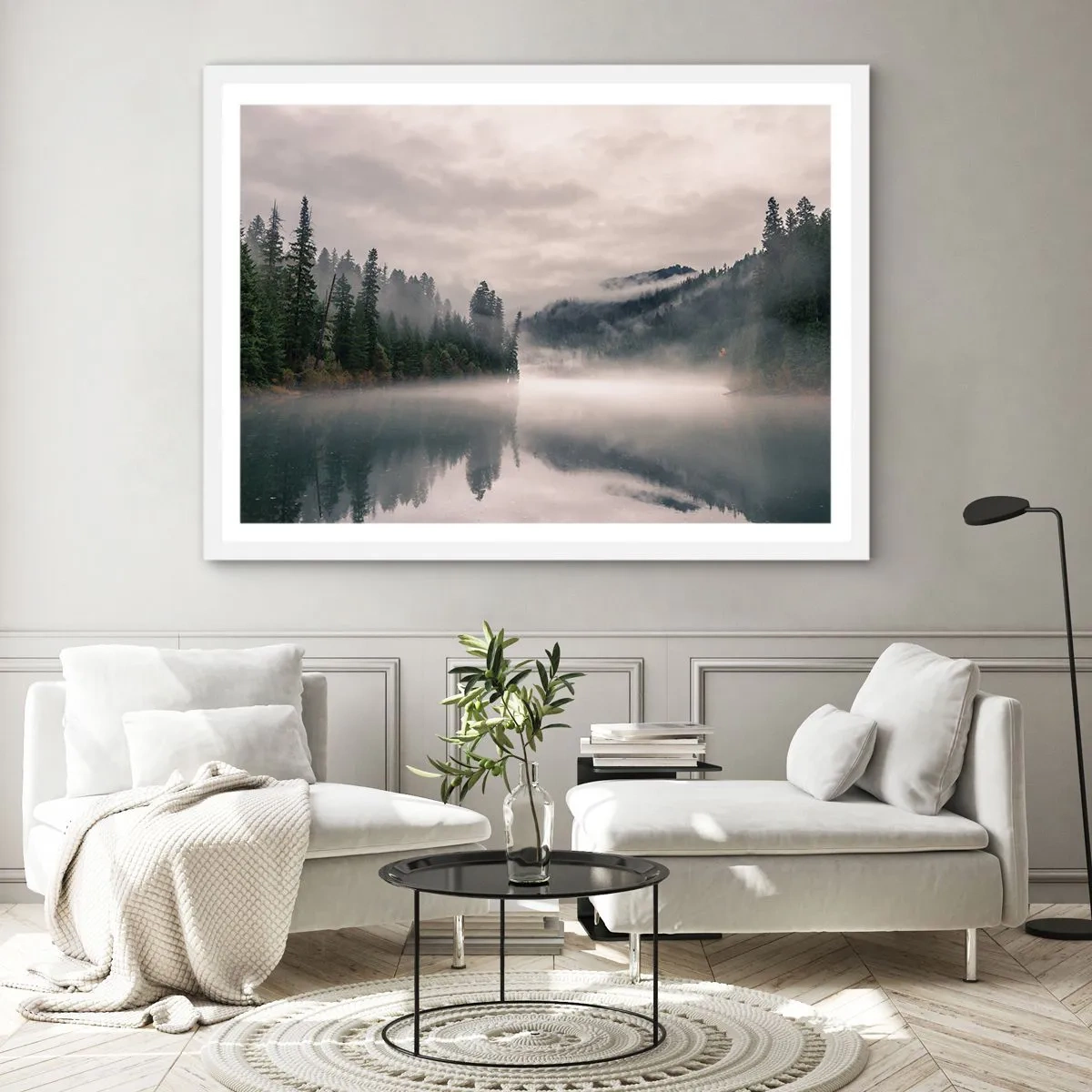 Poszter fekete keretben - Ábrándosan, ködben - 91x61 cm