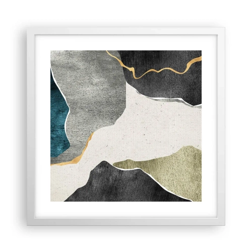 Poszter fekete keretben - Mozaik kompozíció aranyszállal - 40x40 cm