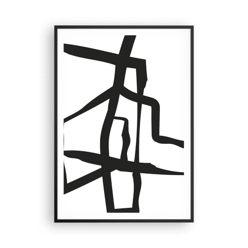 Poszter fehér keretben - Fekete-fehér konstrukció - 70x100 cm