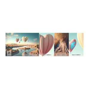 Fotótapéta Minta Öntapadós Deluxe Sticker - A szerelem szárnyalni hagy - Léggömbök, Pasztell, Cukorka - 100x30 cm