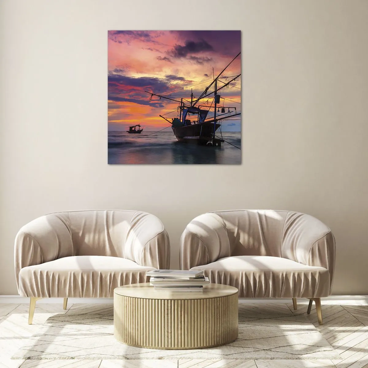 Üveg kép - Egzotikus este - 30x30 cm