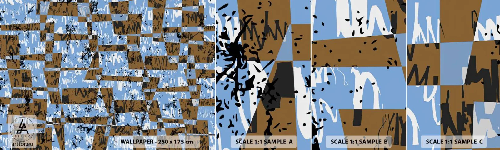 Fotótapéta Minta Öntapadós Deluxe Sticker - Nem népies kivágás - Absztrakció, Darab, Modern minta - 100x30 cm