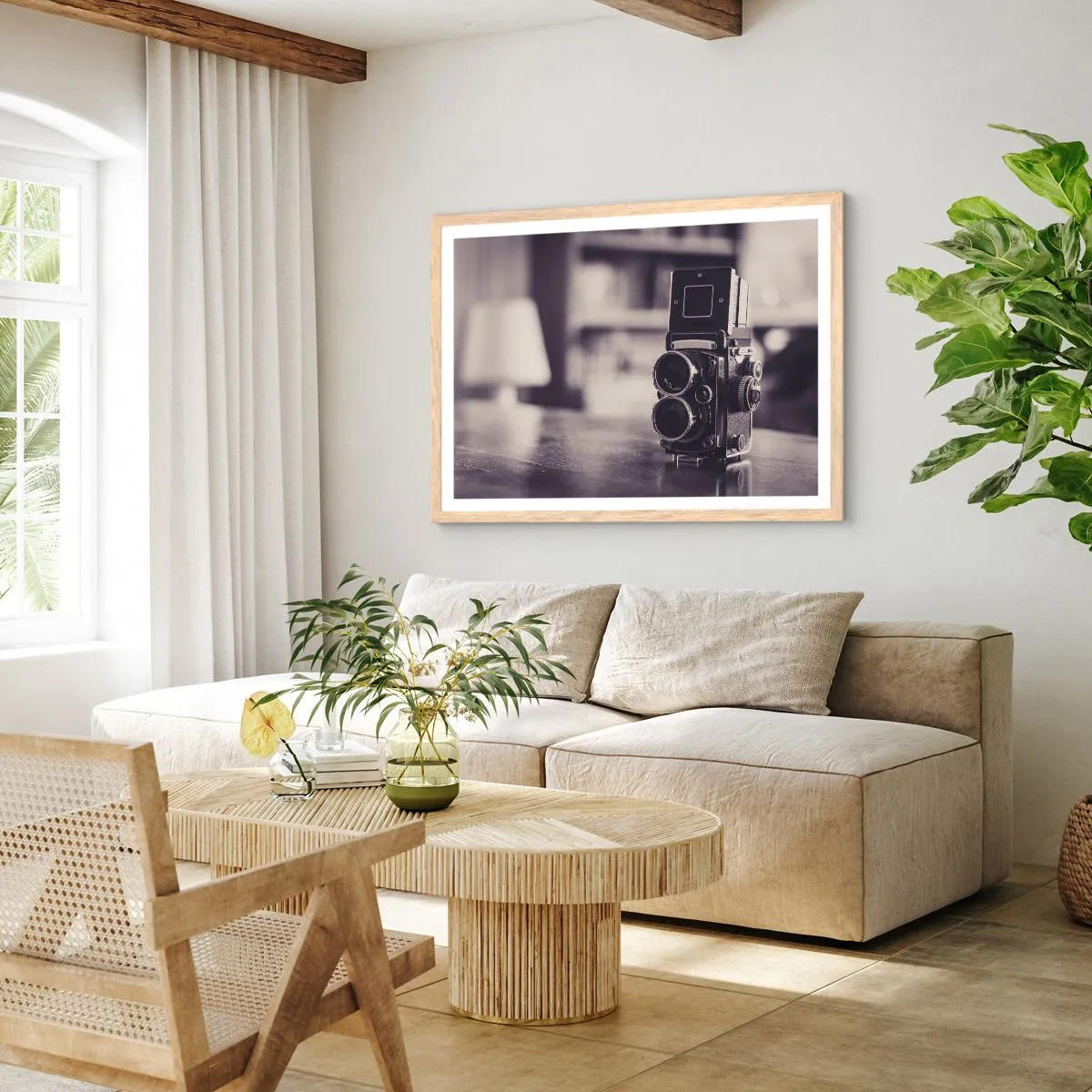 Poszter világos tölgy keretben - Egy régi fénykép varázsa - 40x30 cm