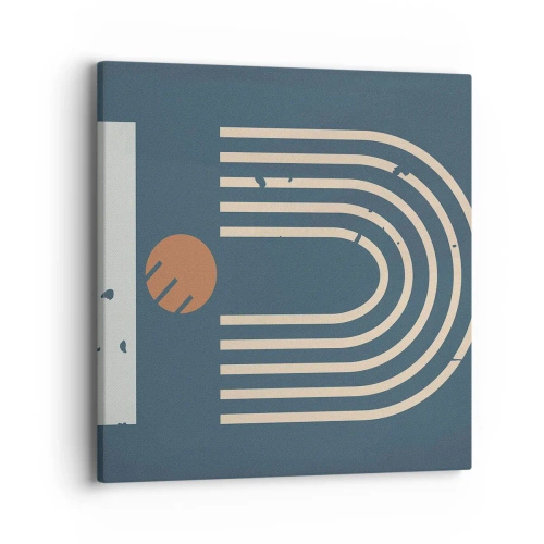 Vászonkép - Geometria sötétkék háttéren - 40x40 cm