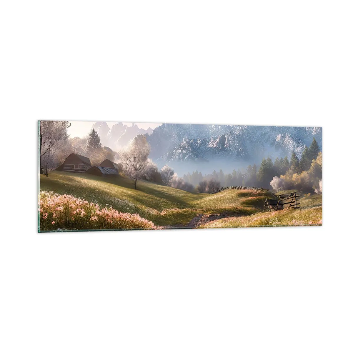 Üveg kép - Idilli völgy - 90x30 cm