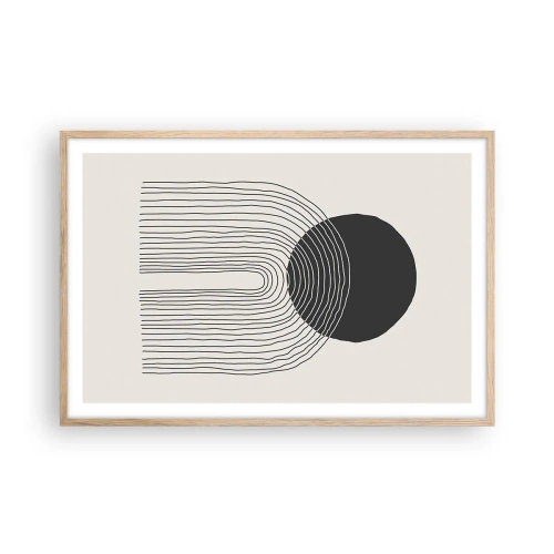 Poszter világos tölgy keretben - Remegés és biztosság - 91x61 cm