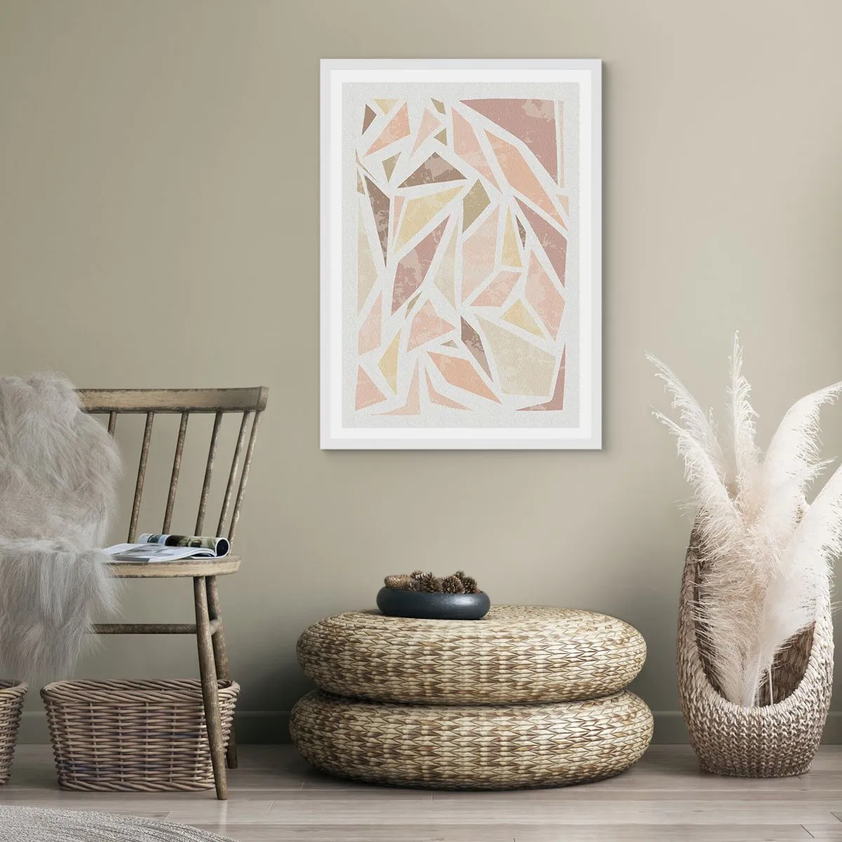 Poszter fekete keretben - Üvegfestmény kompozíció - 70x100 cm