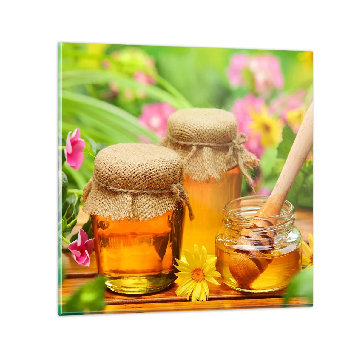 Üveg kép - Édes és virágos - 70x70 cm