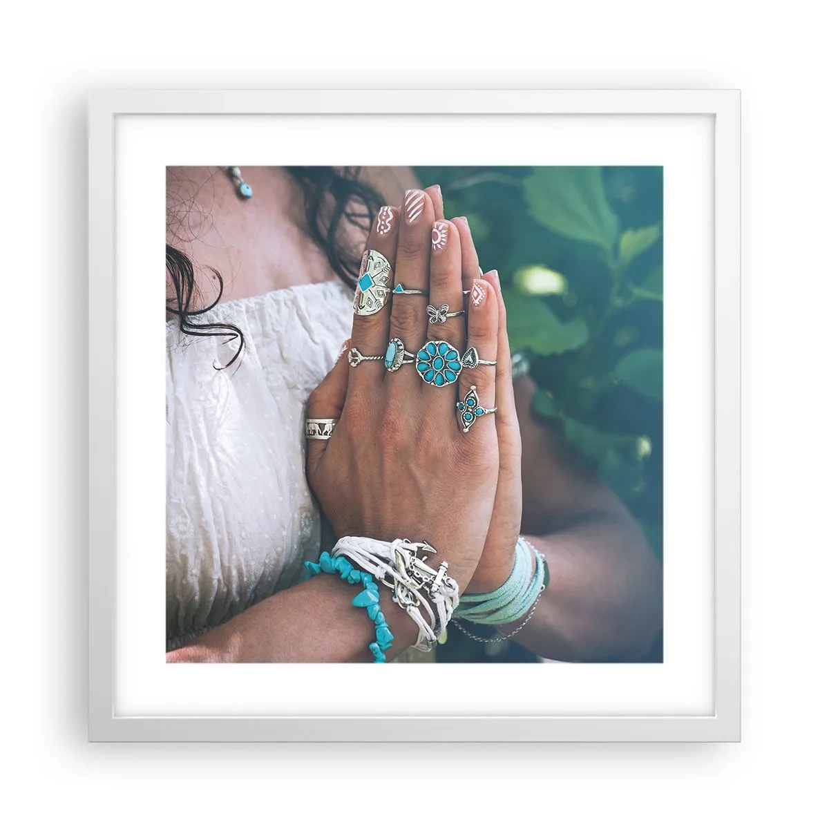 Poszter fekete keretben - Üdvözöljük a lét középpontjában - 40x40 cm