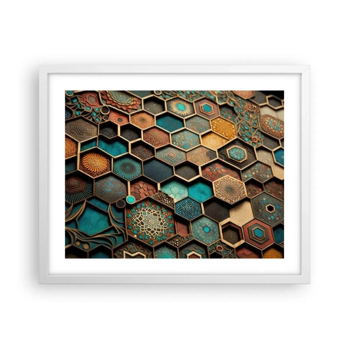Poszter fekete keretben - Arab ornamentika - egy variáció - 50x40 cm
