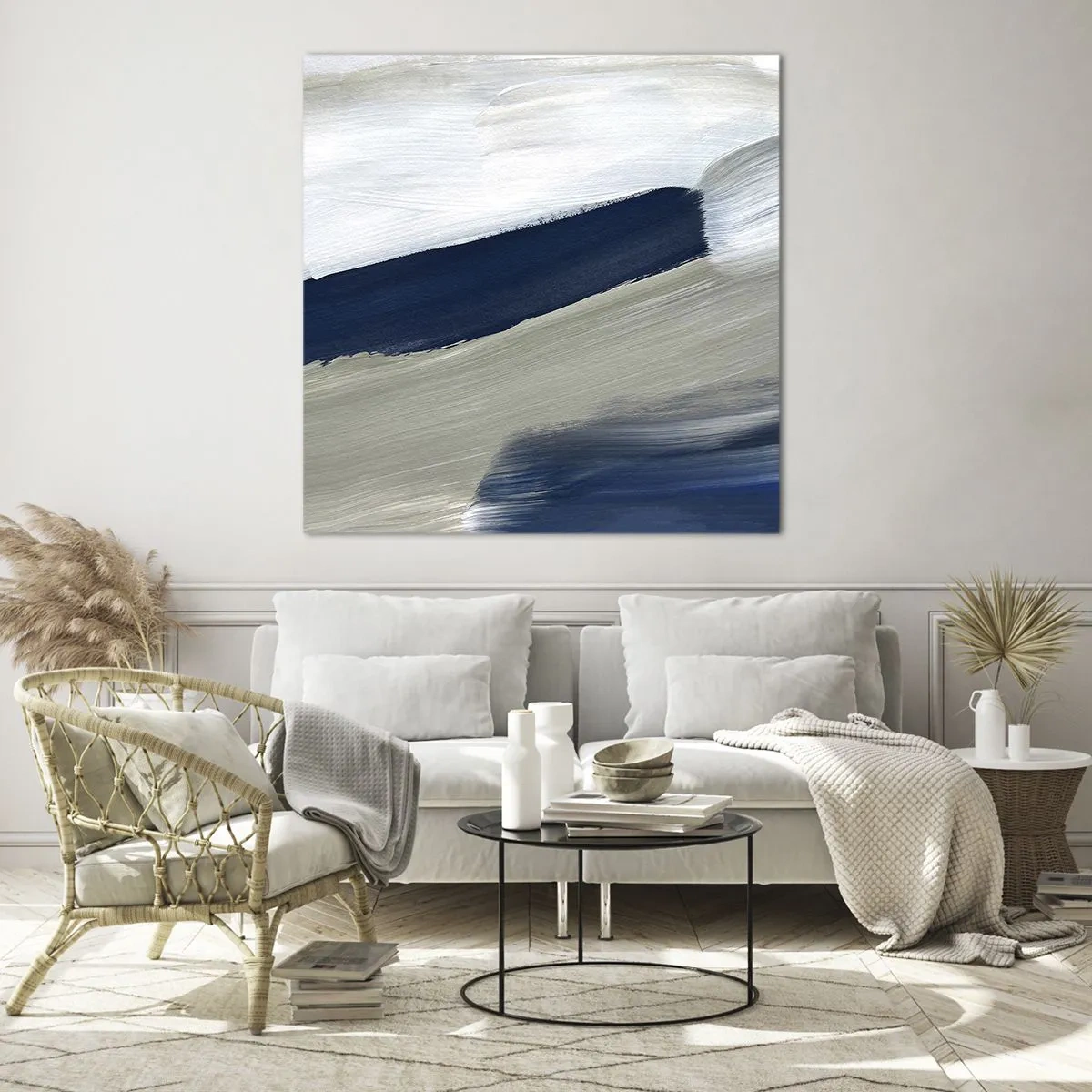 Üveg kép - Találkozás a fehérrel - 70x70 cm