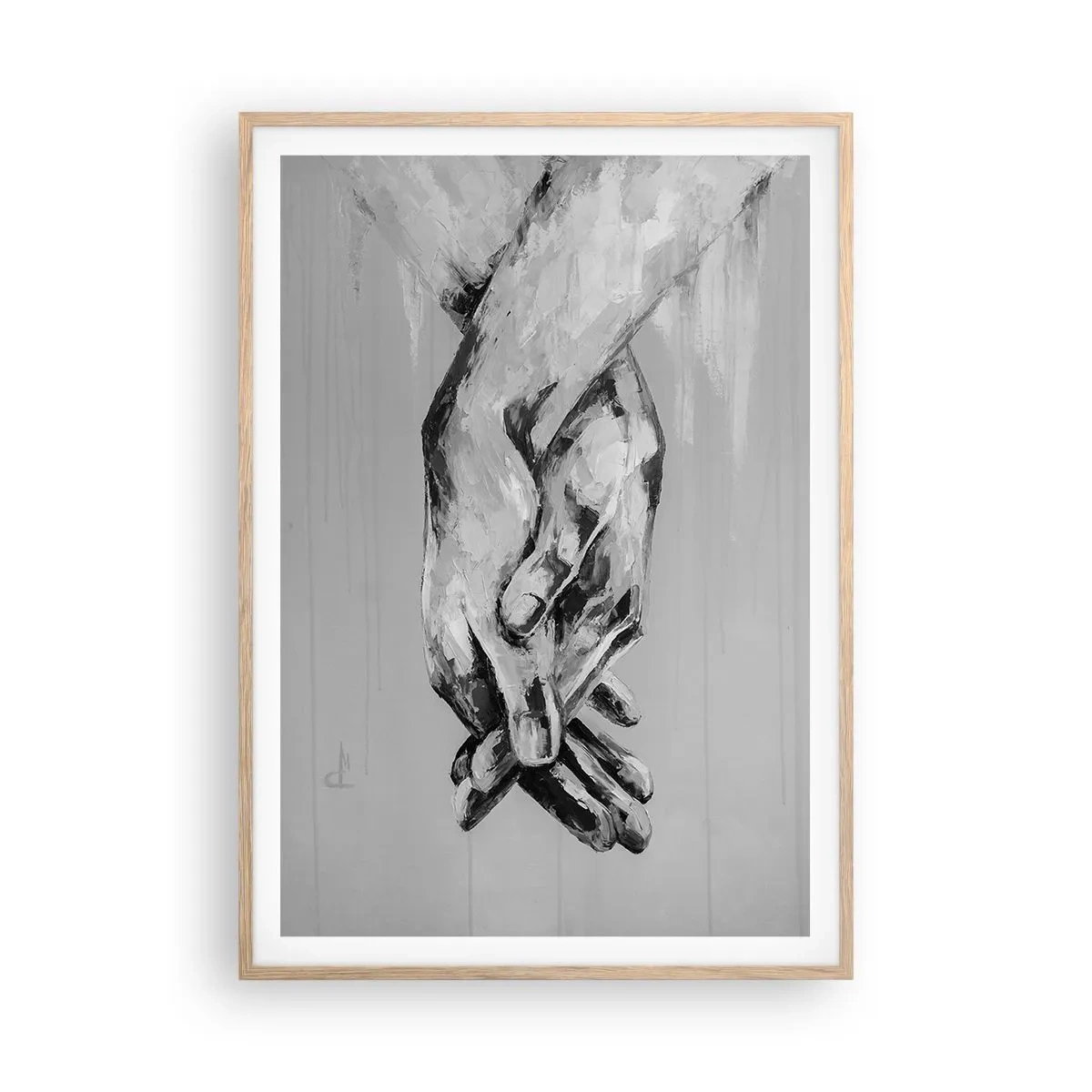 Poszter világos tölgy keretben - Kezdet… - 70x100 cm