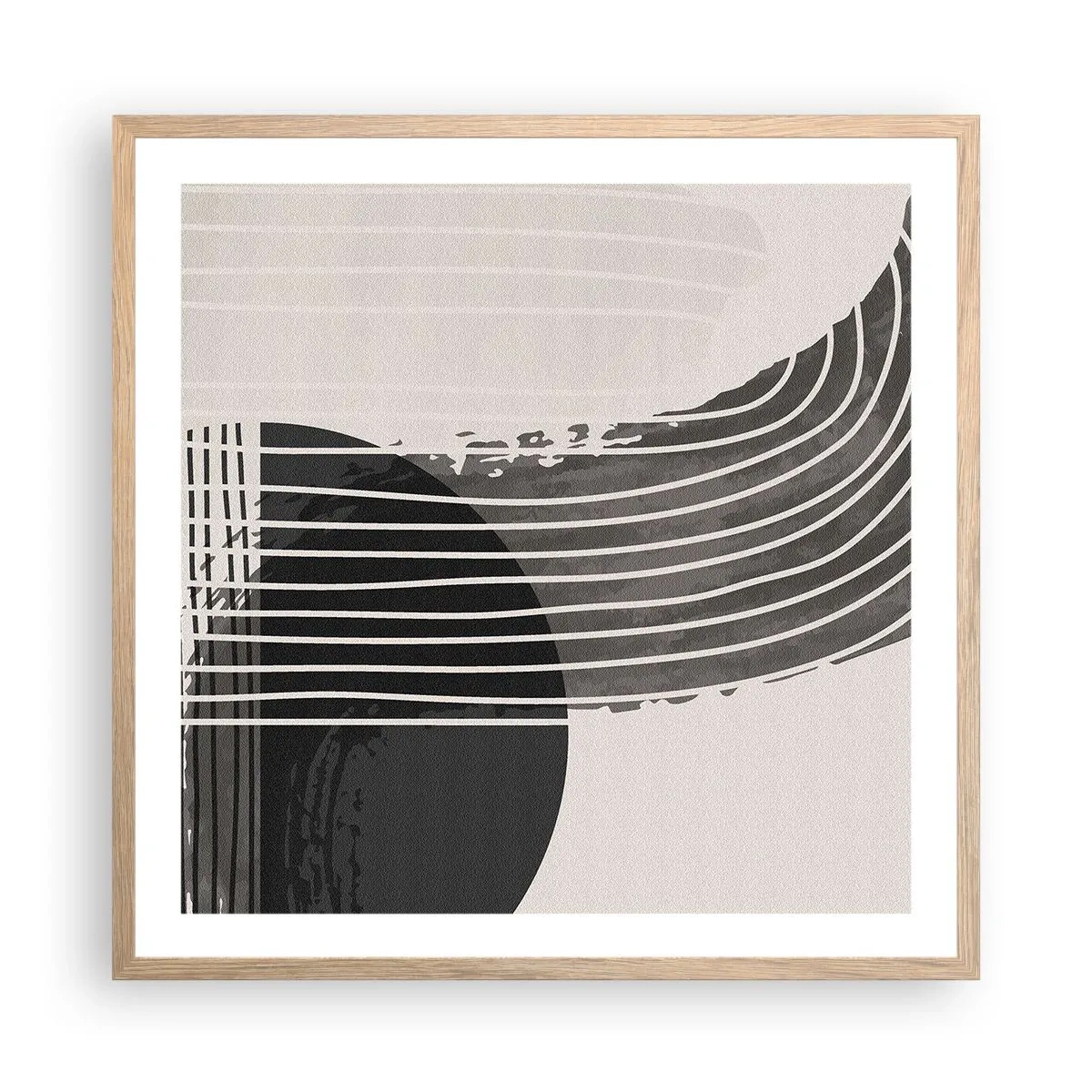 Poszter világos tölgy keretben - Oda és vissza - 60x60 cm