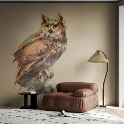 Fotótapéta Premium Canvas - Legokosabb a bagoly - tanúsítja a tölgy - Bagoly, Madár, Absztrakció - 400x280 cm