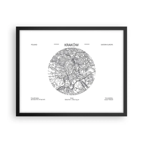 Poszter fehér keretben - Krakkó anatómiája - 50x40 cm