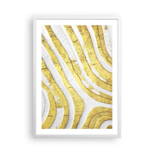 Poszter fekete keretben - Kompozíció fehér és arany színben - 50x70 cm