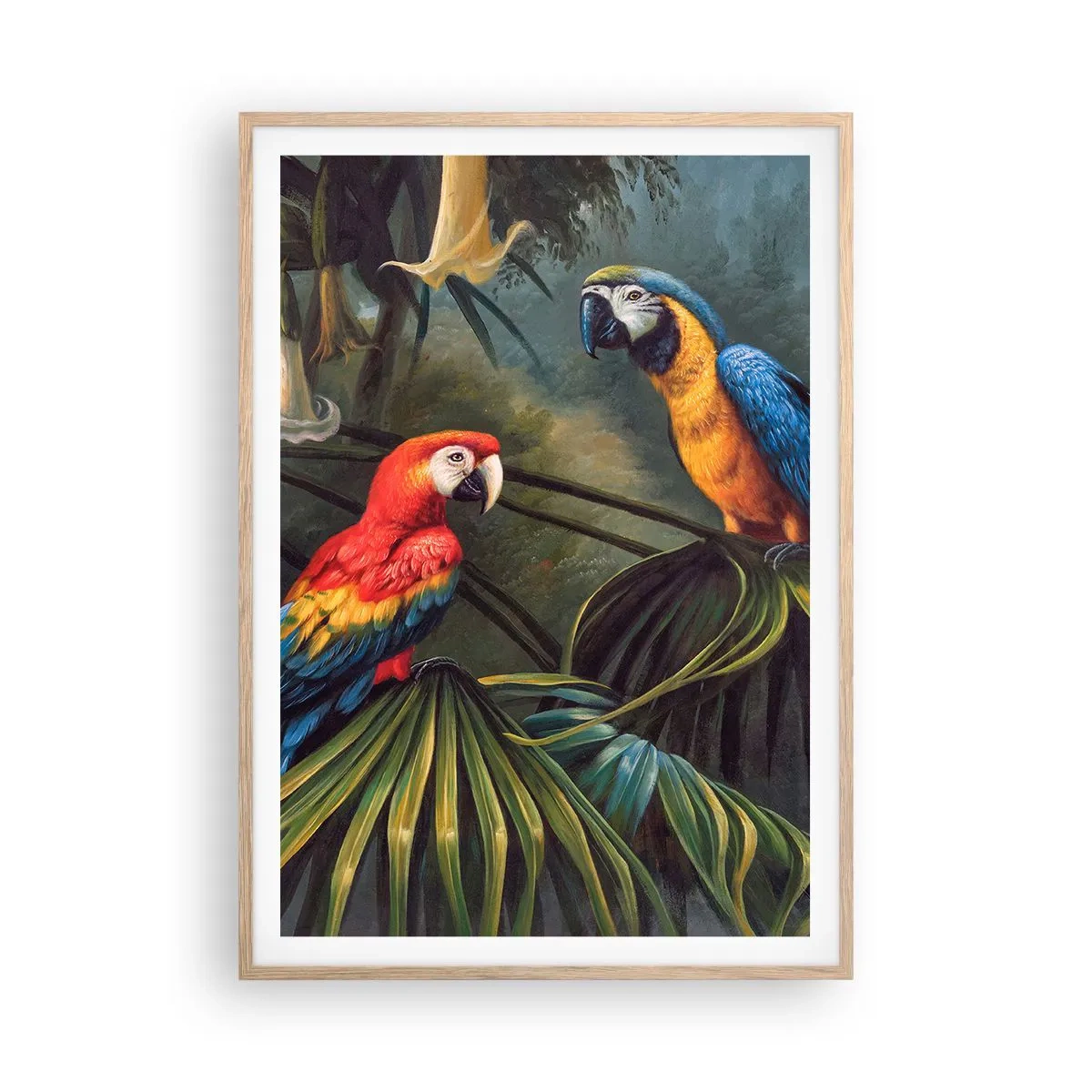 Poszter világos tölgy keretben - Romantika a trópusokon - 70x100 cm