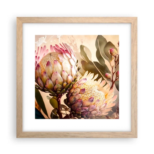 Poszter világos tölgy keretben - Gyengéden átölelve - 30x30 cm