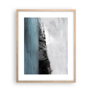 Poszter világos tölgy keretben - Víz - föld: az elemek összecsapása - 40x50 cm