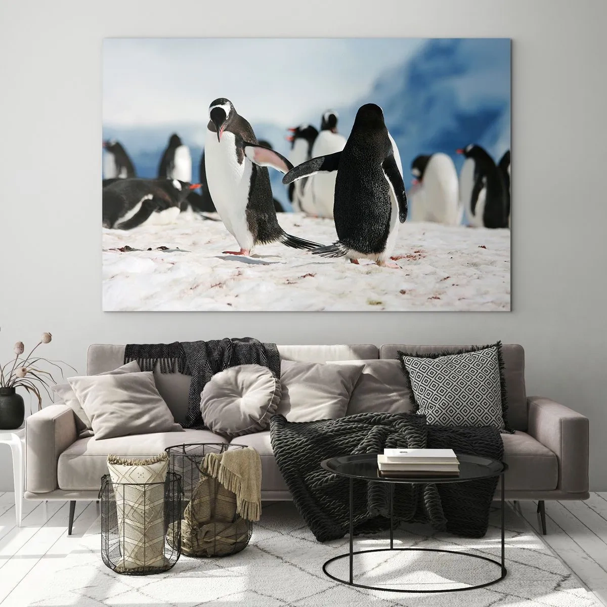 Üveg kép - Tánc a havon - 100x70 cm