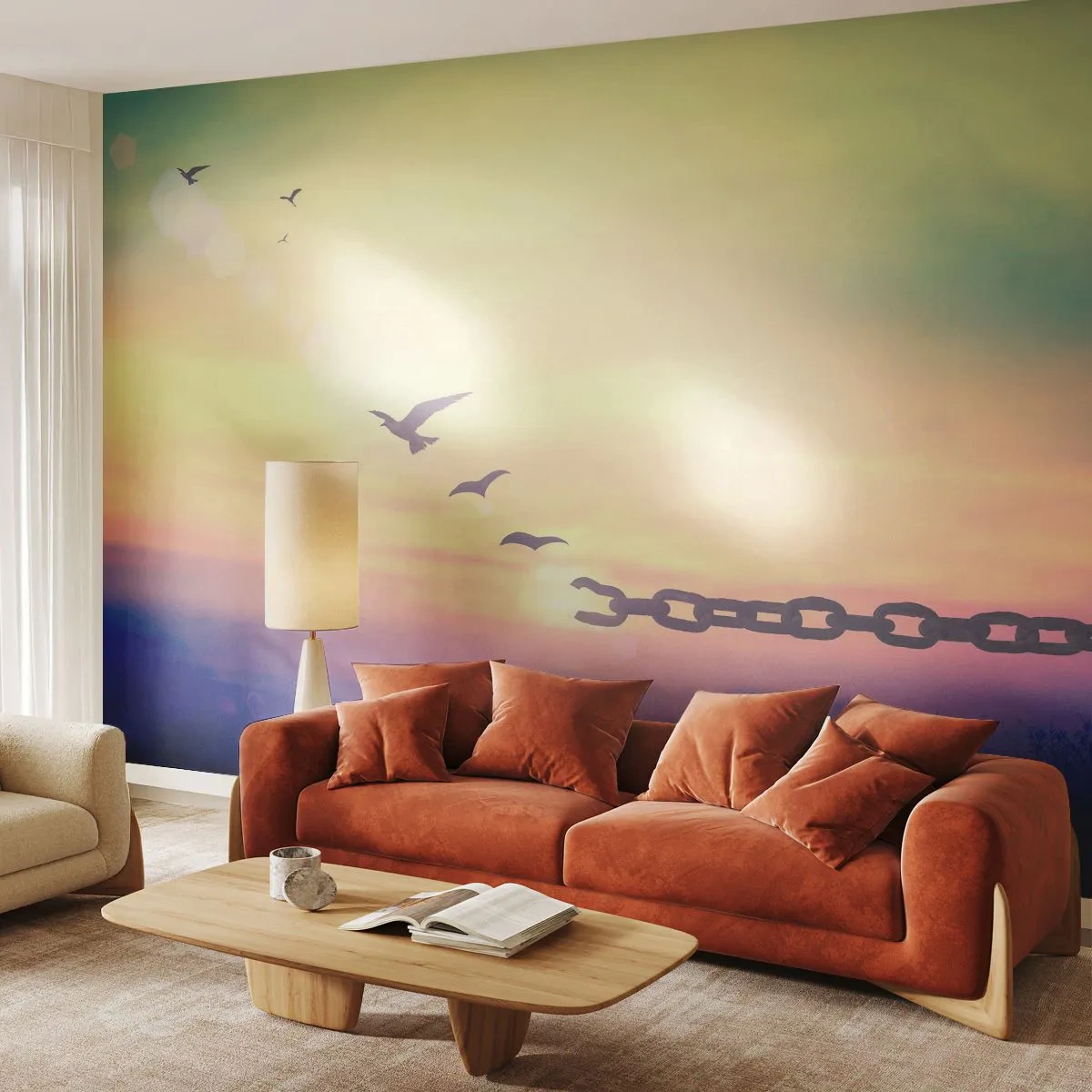 Öntapadós Fotótapéta Deluxe Sticker - Szabadság győzelme - Absztrakció, Madarak, Darab - 350x256 cm