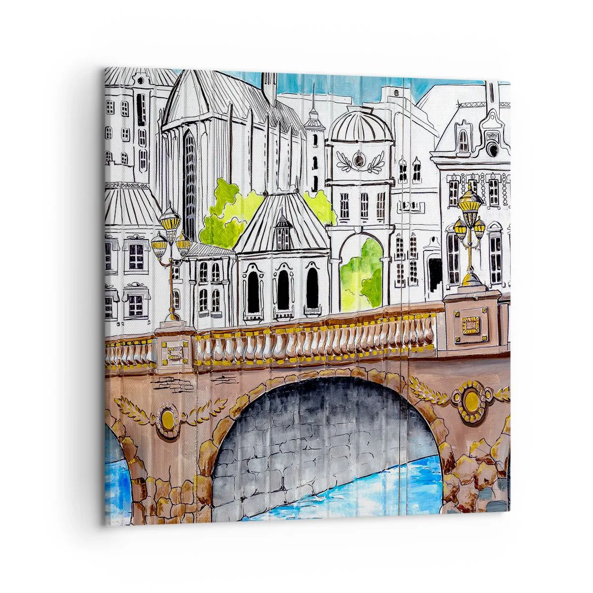 Vászonkép - Város mint a festményről - 50x50 cm