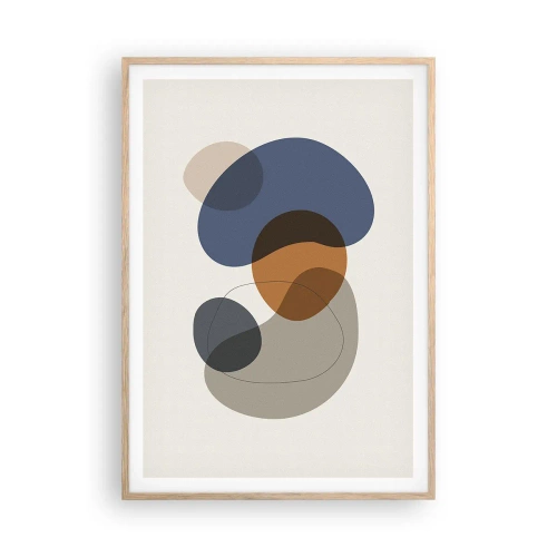 Poszter világos tölgy keretben - Színek cseppjei - 70x100 cm