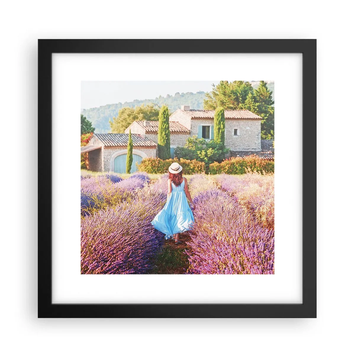 Poszter fehér keretben - Levendula lány - 30x30 cm