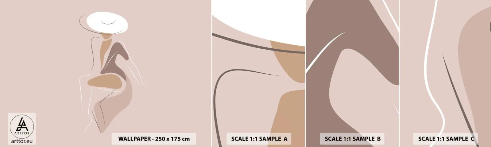 Fotótapéta Minta Standard Eco - Egy hölgynek lenni - Grafika, Nő, Nő Kalapban - 100x30 cm