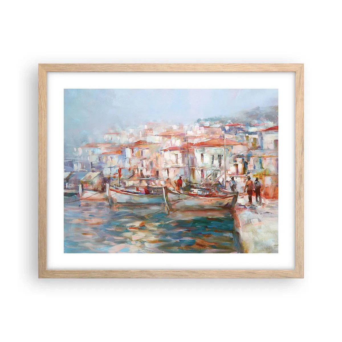 Poszter világos tölgy keretben - Pasztell vakáció - 50x40 cm