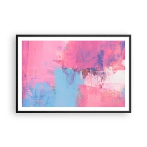 Poszter fehér keretben - Rózsaszín, kék és egy csipetnyi fény - 91x61 cm