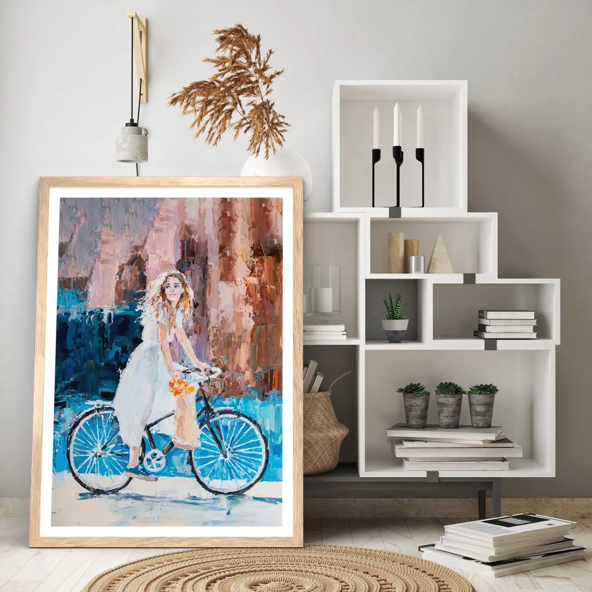 Poszter világos tölgy keretben - Reggeli öröm - 61x91 cm