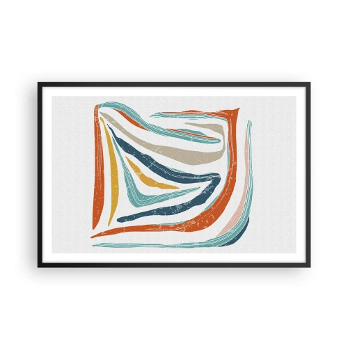 Poszter fehér keretben - Barátságosan mosolygó absztrakció - 91x61 cm