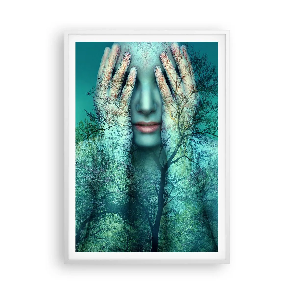 Poszter fekete keretben - Kékbe merítve - 70x100 cm